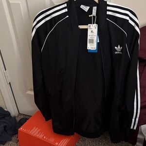 Adidas Women's Black and White Bomber Jacket